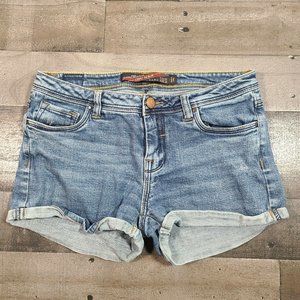 Zara Jean Shorts Womens 2 Blue Hot Pants Low Rise TRF Collection Zip Denim